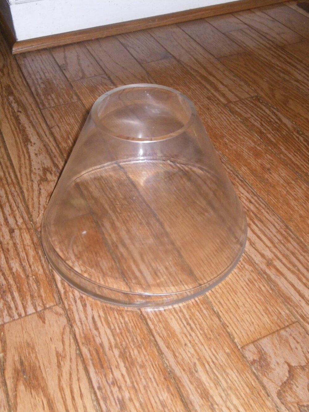 Vintage Large Modern Geometric Thick Glass Vase Hand Made in Poland